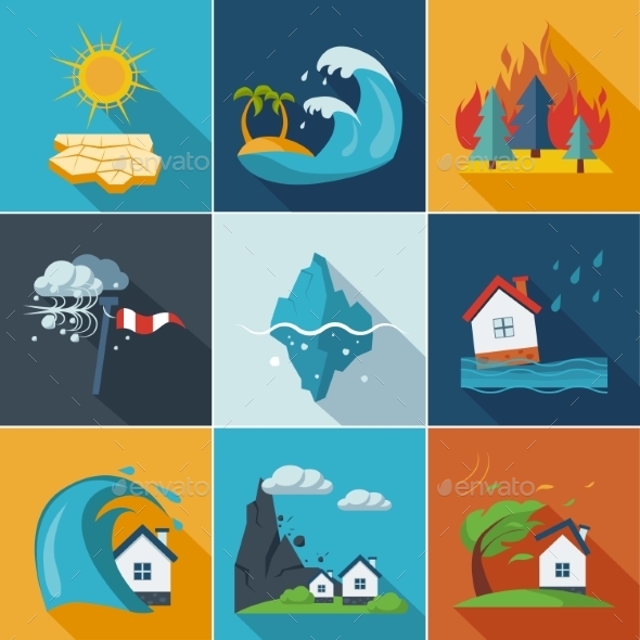 GraphicRiver Natural Disaster Icons 10992184 GraphicRiver Natural Disaster Icons 10992184