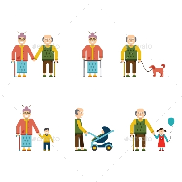 GraphicRiver Older People In Different Situations Isolated 10992364 GraphicRiver Older People In Different Situations Isolated 10992364