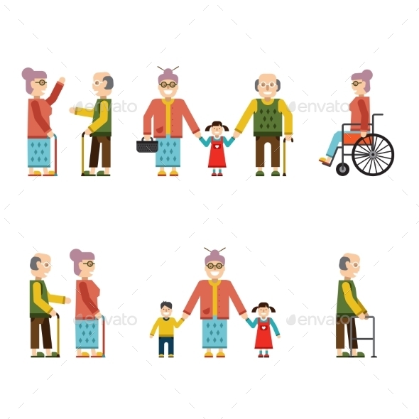 GraphicRiver Older People In Different Situations Isolated 10992369 GraphicRiver Older People In Different Situations Isolated 10992369