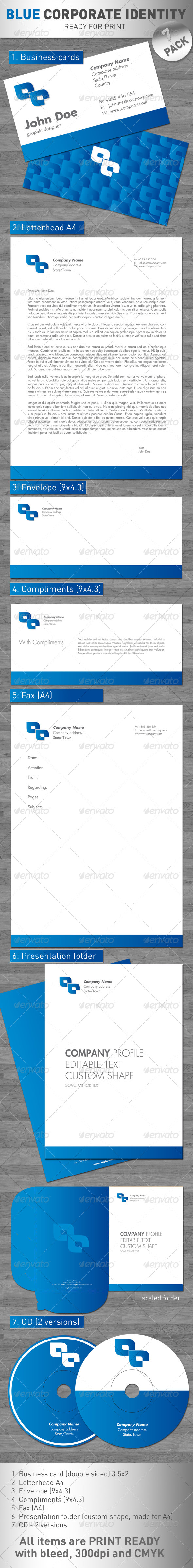 Blue Corporate Identity - Stationery Print Templates