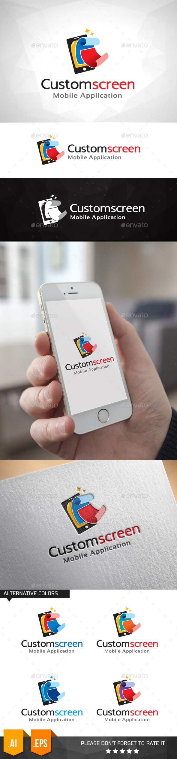 GraphicRiver Custom Screen Mobile Apps Logo 10993837 GraphicRiver Custom Screen Mobile Apps Logo 10993837