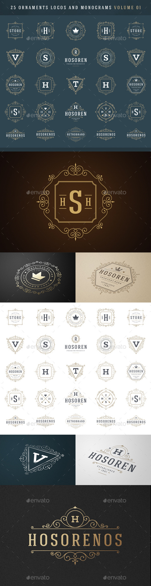 GraphicRiver 25 ornaments logotypes and monograms 10994225 GraphicRiver 25 ornaments logotypes and monograms 10994225