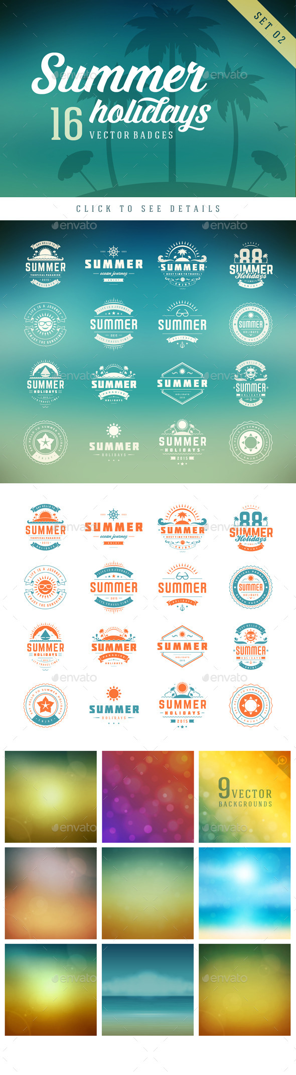 GraphicRiver Summer Holidays Badges 10994366 GraphicRiver Summer Holidays Badges 10994366
