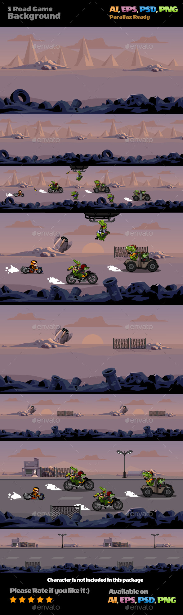 GraphicRiver Road Game Background 10994393 GraphicRiver Road Game Background 10994393