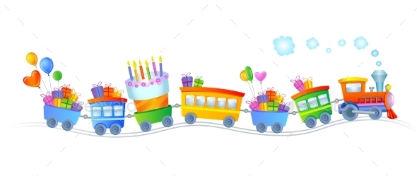 GraphicRiver Happy Birthday Train 10995110 GraphicRiver Happy Birthday Train 10995110