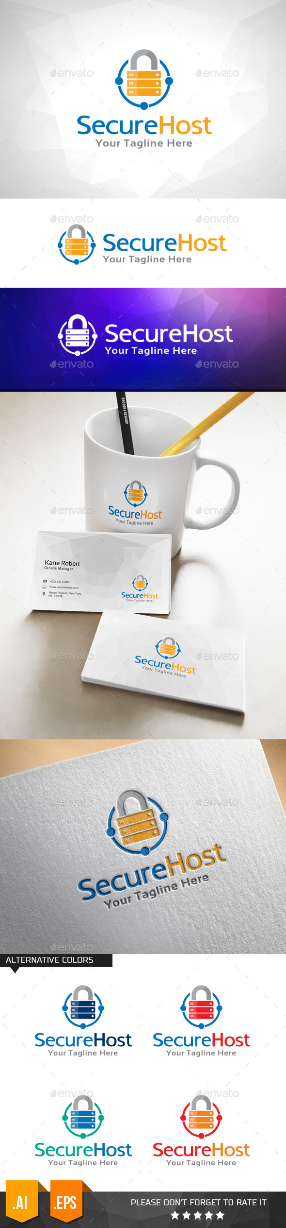 GraphicRiver Secure Host Logo Template 10995929 GraphicRiver Secure Host Logo Template 10995929