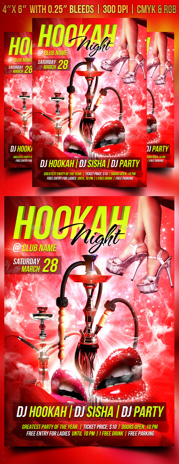 Hookah Night Flyer Template (Clubs & Parties)