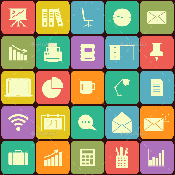 GraphicRiver Business and Office Flat Icons 10997595 GraphicRiver Business and Office Flat Icons 10997595