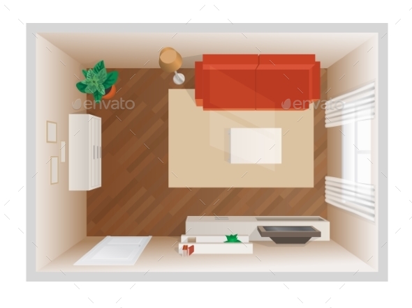 GraphicRiver Room with Furniture Top View 10997597 GraphicRiver Room with Furniture Top View 10997597