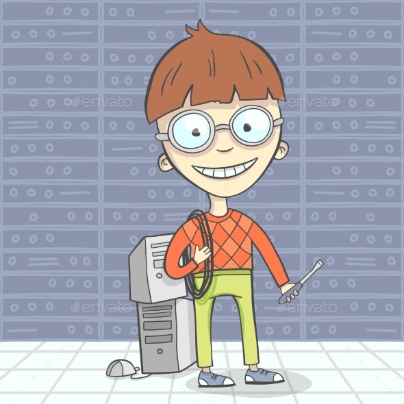 Geek Cartoon Illustration » Tinkytyler.org - Stock Photos & Graphics