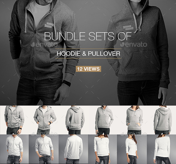 GraphicRiver Hoodie Pullover Bundle Mock up 10997915 GraphicRiver Hoodie Pullover Bundle Mock up 10997915