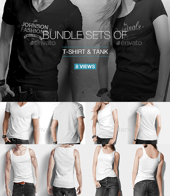 GraphicRiver T-shirt Tank Shirt Bundle Mock Up 10997935 GraphicRiver T-shirt Tank Shirt Bundle Mock Up 10997935