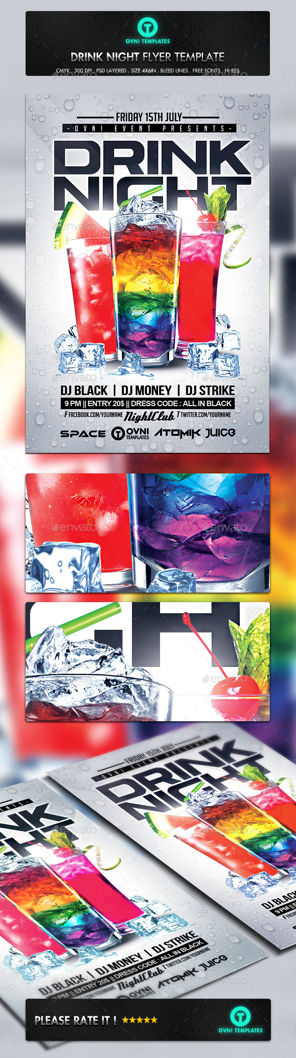 GraphicRiver Summer Drink Night Flyer Template 10998012 GraphicRiver Summer Drink Night Flyer Template 10998012