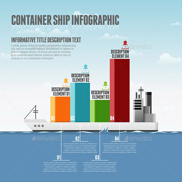 GraphicRiver Container Ship Infographic 10998359 GraphicRiver Container Ship Infographic 10998359