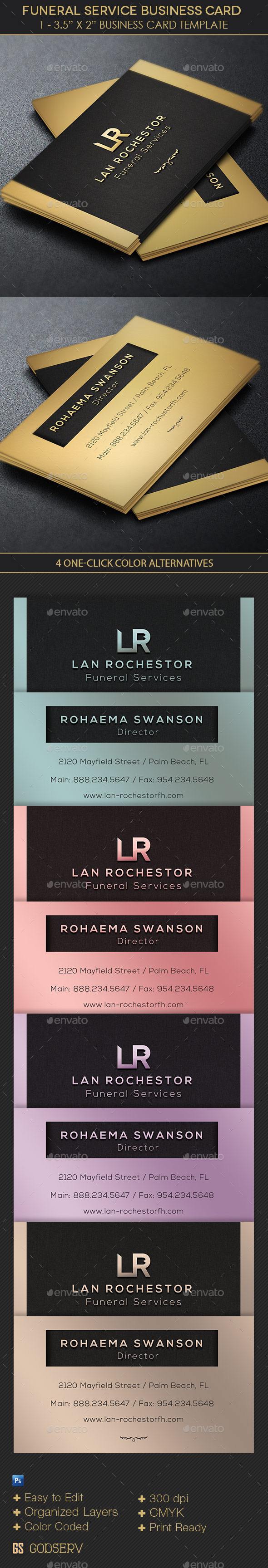Funeral Service Business Card Template