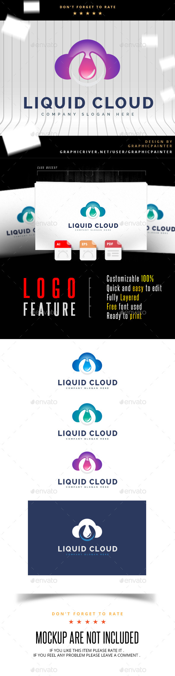 GraphicRiver Liquid Cloud Logo 10999931 GraphicRiver Liquid Cloud Logo 10999931