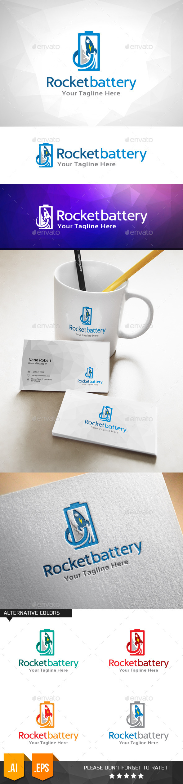 GraphicRiver Rocket Battery Logo Template 11000034 GraphicRiver Rocket Battery Logo Template 11000034