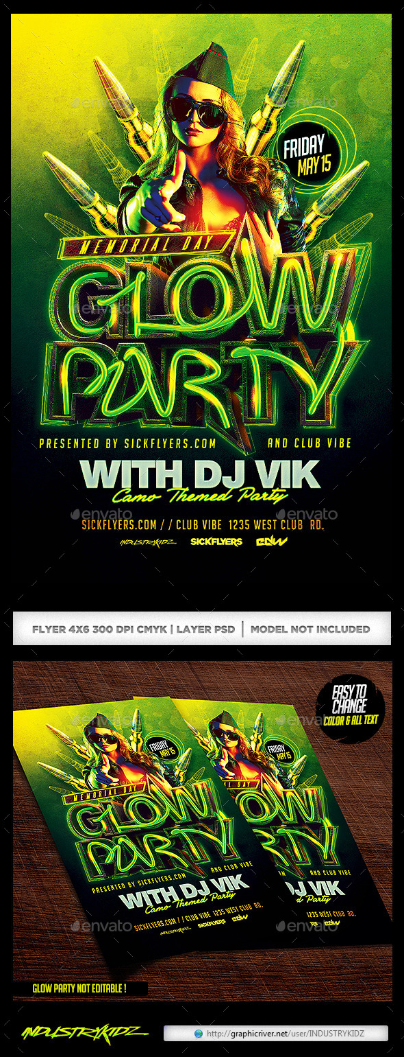 GraphicRiver Memorial Day Glow Party 11000638 GraphicRiver Memorial Day Glow Party 11000638