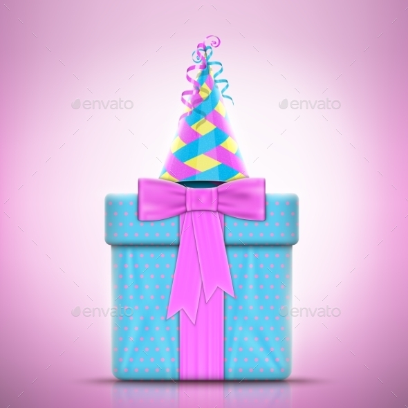 GraphicRiver Holiday Design With Gift and Party Hat 11001516 GraphicRiver Holiday Design With Gift and Party Hat 11001516