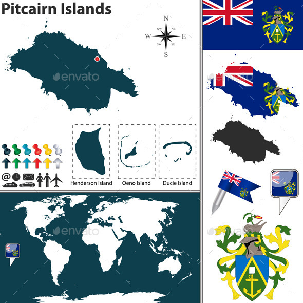 GraphicRiver Map of Pitcairn Islands 11001627 GraphicRiver Map of Pitcairn Islands 11001627