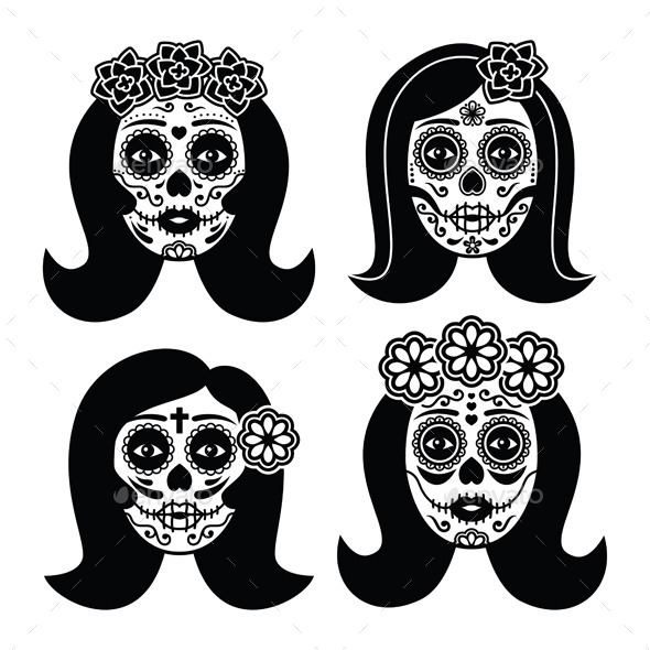 GraphicRiver Mexican La Catrina Day of the Dead Girl Skull 11001851 GraphicRiver Mexican La Catrina Day of the Dead Girl Skull 11001851