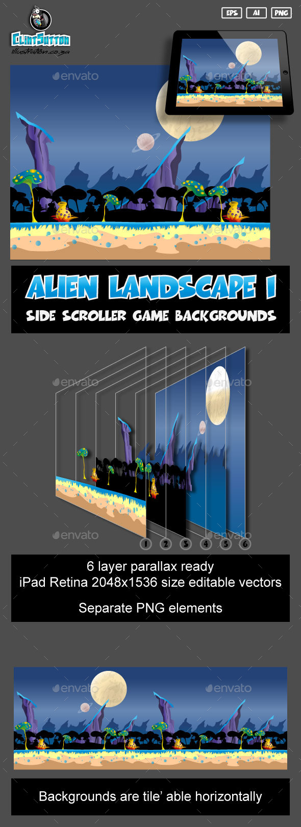 GraphicRiver Alien landscape1 game background 11002096 GraphicRiver Alien landscape1 game background 11002096