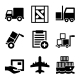 Shipping, Cargo, Warehouse and Logistic Icons Set.