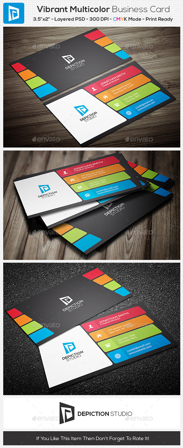 Vibrant Multi color Business Card (Creative)