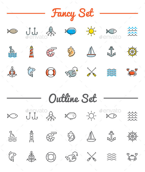 GraphicRiver Great 21&21 Vector Sea Food Icons Set 11002820 GraphicRiver Great 21&21 Vector Sea Food Icons Set 11002820