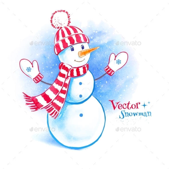 Watercolor Snowman (Christmas)