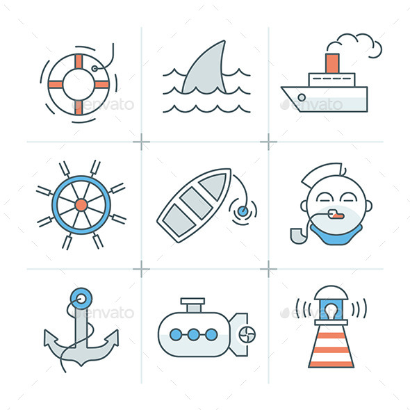 GraphicRiver Nautical Icons Collection 11004146 GraphicRiver Nautical Icons Collection 11004146