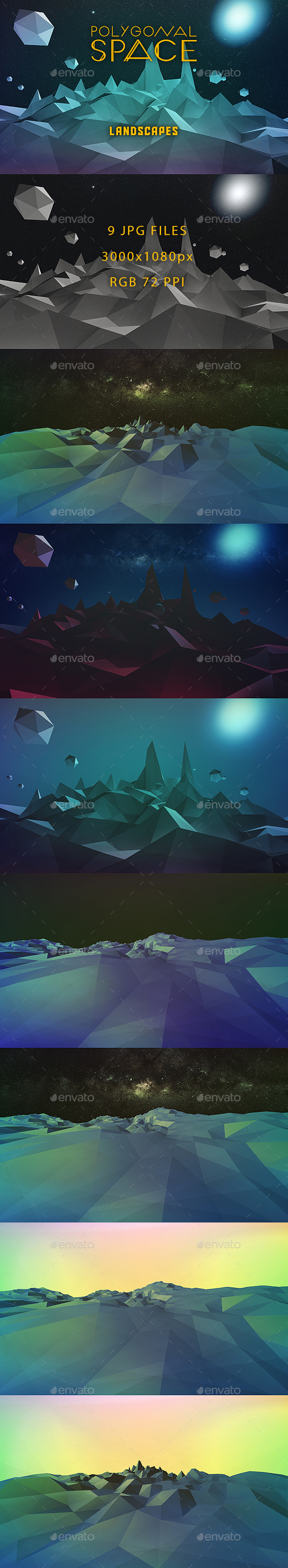 GraphicRiver Low Poly Space Landscapes 11004433 GraphicRiver Low Poly Space Landscapes 11004433