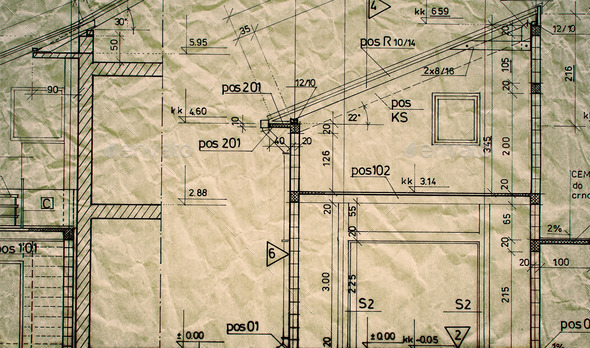 Architect project drawing blueprint (Misc) Photo Download