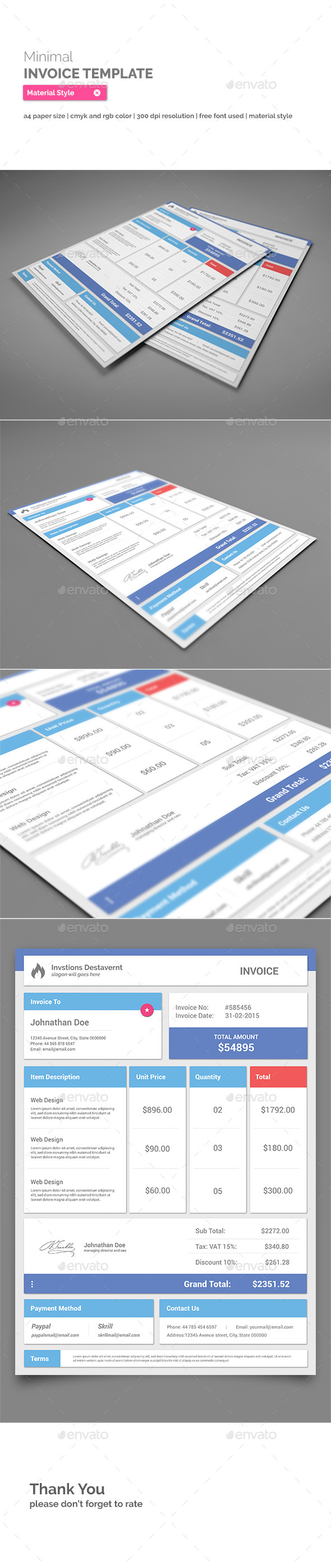 Invoice Template - Material Style (Proposals & Invoices)