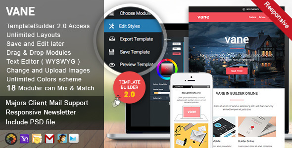 Vane Responsive Email + Template Builder Access