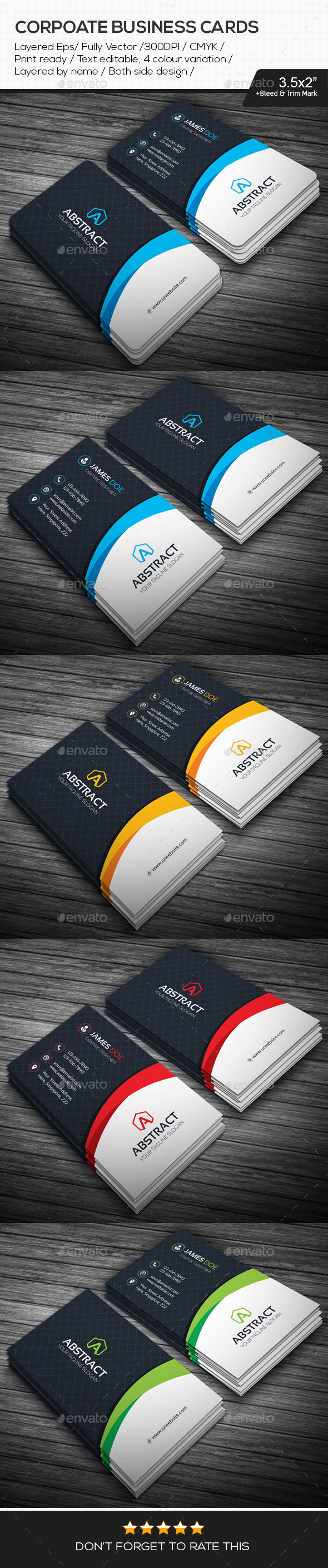 Abstract Corporate Business Cards (Corporate)