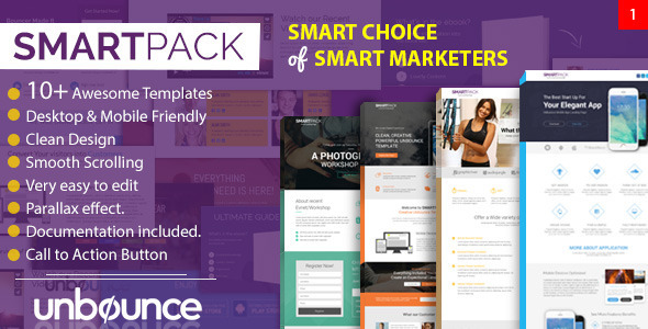 Smart Pack - Unbounce Multipurpose Creative Landing Page Pack