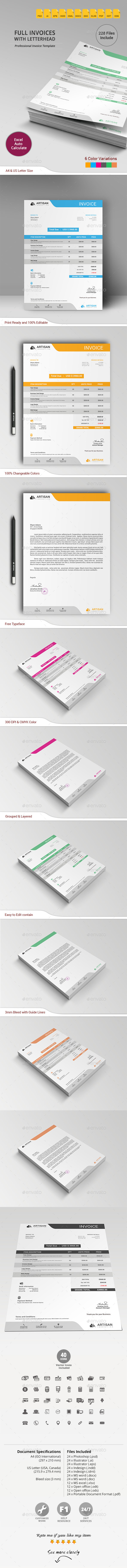 GraphicRiver Invoice with Letterhead 11005806 GraphicRiver Invoice with Letterhead 11005806