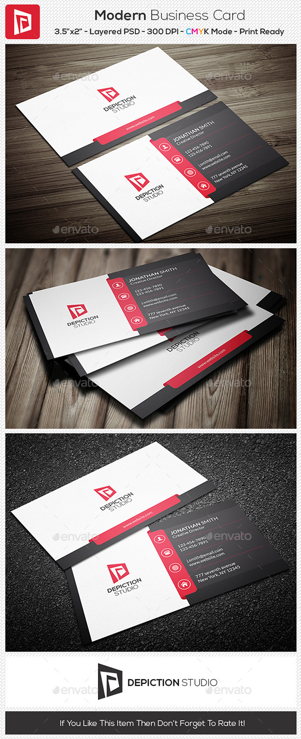 GraphicRiver Modern Business Card 11006045 GraphicRiver Modern Business Card 11006045