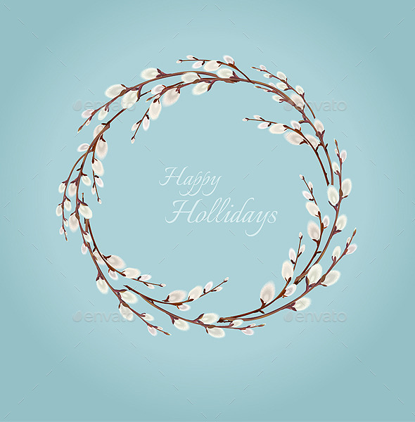 GraphicRiver Willow Easter Wreath 11006078 GraphicRiver Willow Easter Wreath 11006078