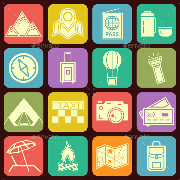 Travel Flat Icons Set (Travel)