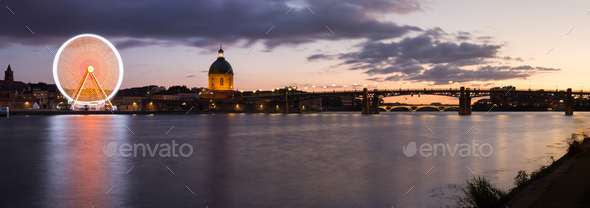 Nightly panorama of the Garonne river (Misc) Photo Download