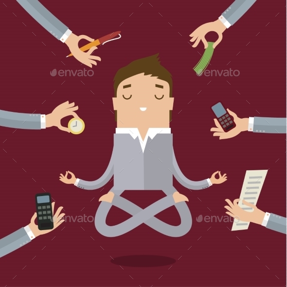 GraphicRiver Businessman Doing Yoga 11010017 GraphicRiver Businessman Doing Yoga 11010017