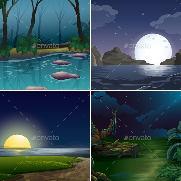 GraphicRiver Night Scene 11010400 GraphicRiver Night Scene 11010400