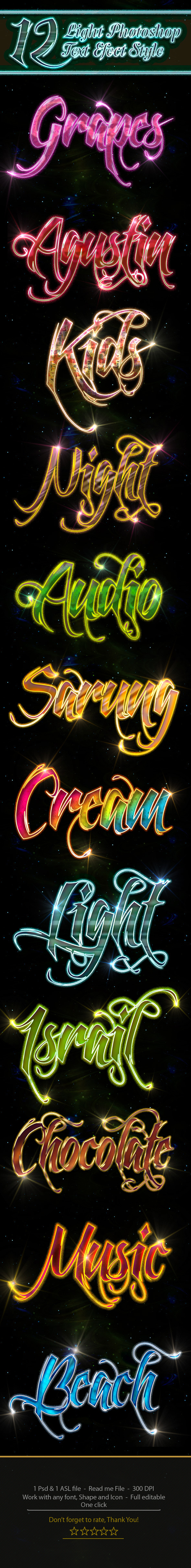GraphicRiver 12 Photoshop Light Text Effect Style 11010566 GraphicRiver 12 Photoshop Light Text Effect Style 11010566