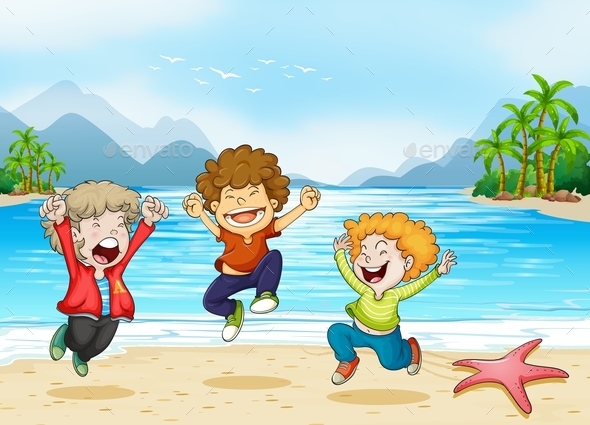 GraphicRiver Children and Beach 11010783 GraphicRiver Children and Beach 11010783