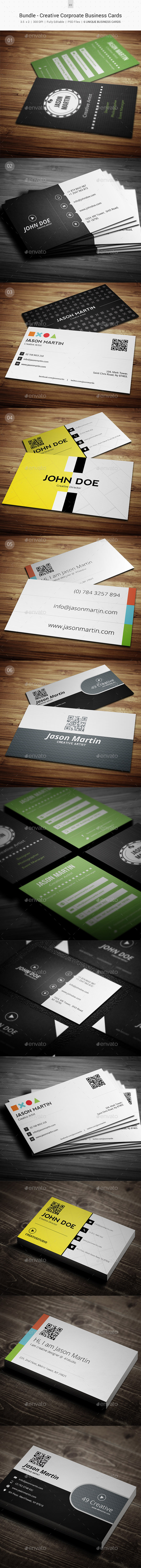 GraphicRiver Bundle 6 in 1 Creative Business cards 89 10980894 GraphicRiver Bundle 6 in 1 Creative Business cards 89 10980894