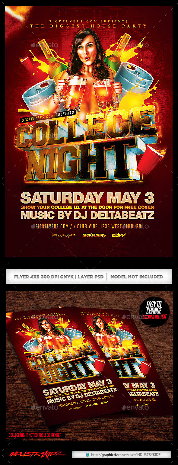 GraphicRiver College Night Flyer 11011770 GraphicRiver College Night Flyer 11011770