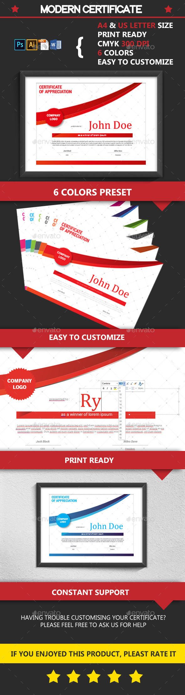 GraphicRiver Modern Certificate 10983489 GraphicRiver Modern Certificate 10983489