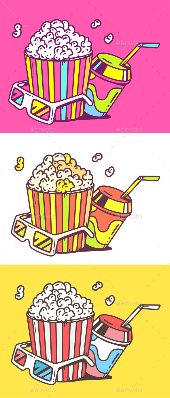 GraphicRiver Popcorn with Juice and 3D Glasses 11016210 GraphicRiver Popcorn with Juice and 3D Glasses 11016210